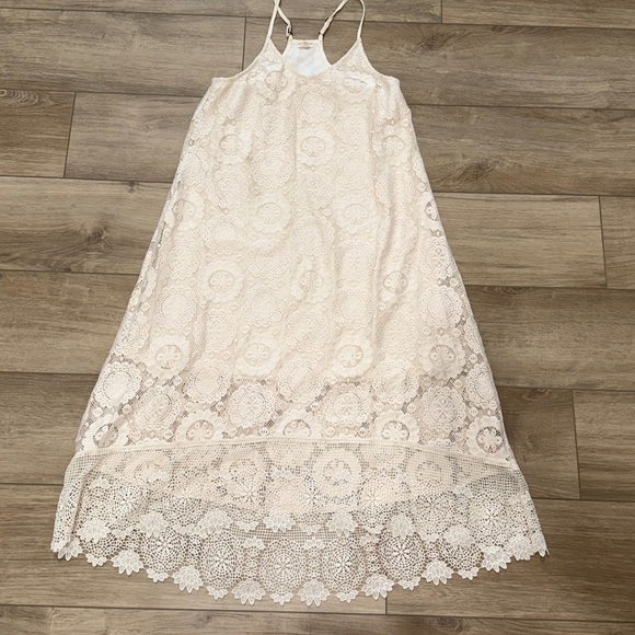 harper & belle Dresses & Skirts - Mason & Belle crocheted style  Elegant Cream Lace Dress size xsmall boho